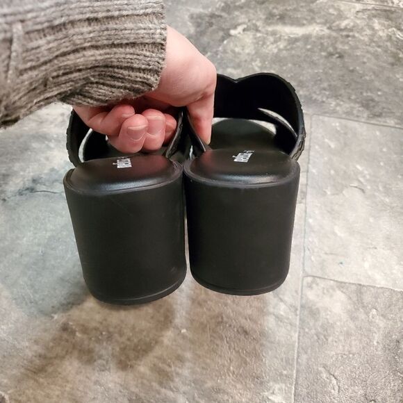 Melissa x Baja East Collab Black Python Strappy Block Heel Slide PVC Sandals 7 - Picture 6 of 8